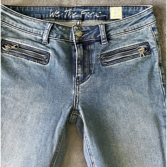 We The Free Jeans Zip Front Pockets Stretch Size 27 Lightly Worn - Picture 2 of 6